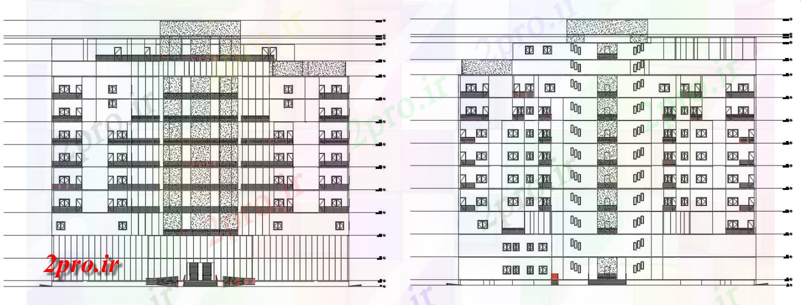 دانلود نقشه مسکونی  ، ویلایی ، آپارتمان  خانه مدرن نمای  نشیمن (کد54041)