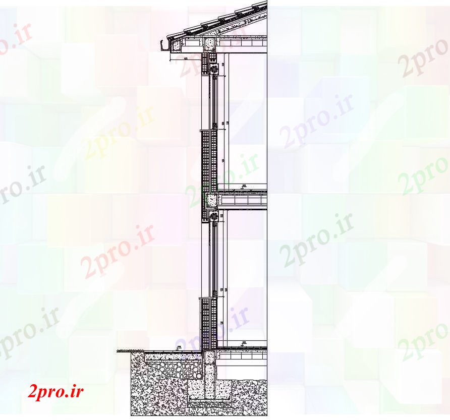 دانلود نقشه جزئیات ساخت و ساز دیوار آکوستیک بخش (کد54042)