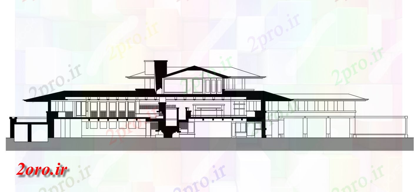 دانلود نقشه مسکونی ، ویلایی ، آپارتمان ویلایی نما طراحی 8 در 29 متر (کد54113)