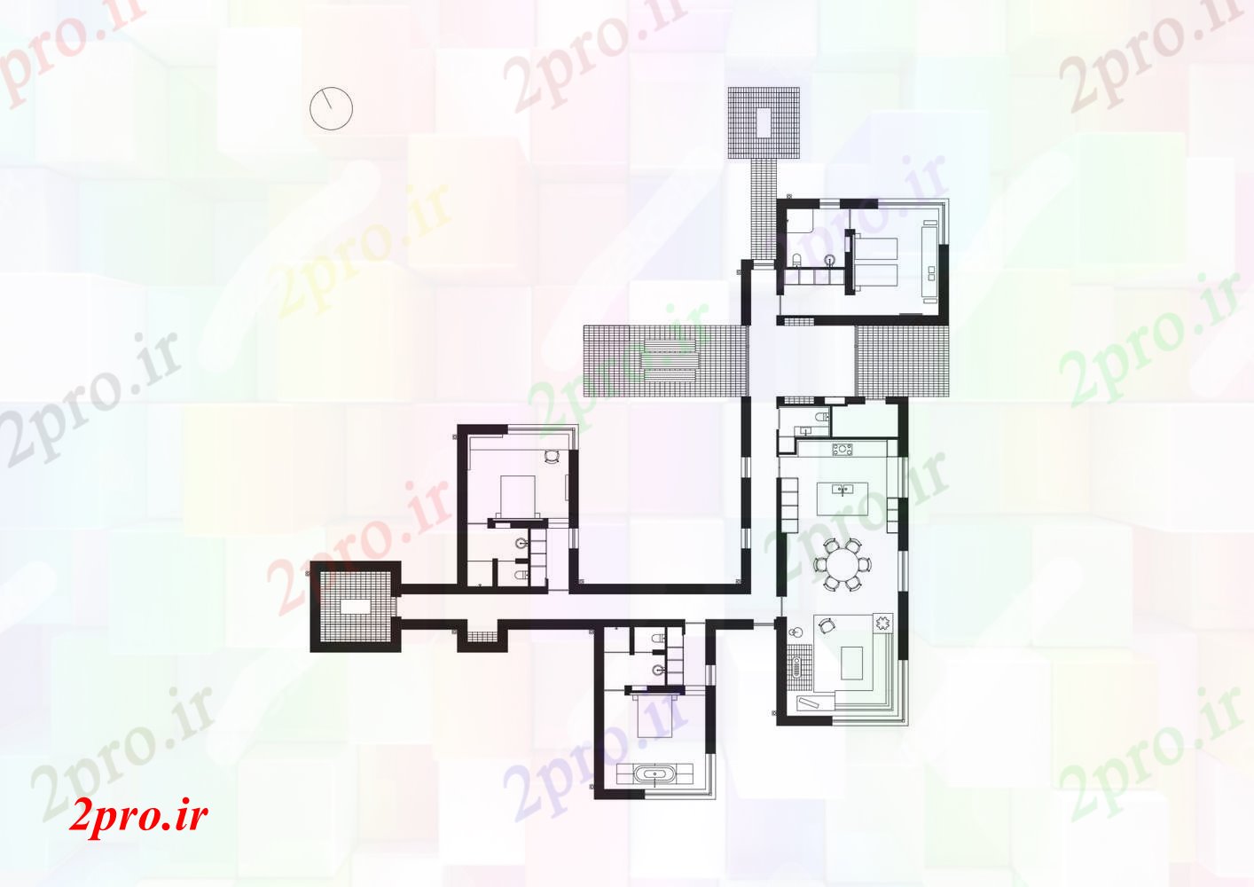 دانلود نقشه  خانه مسکونی ، ویلاویلایی طراحی (کد54136)
