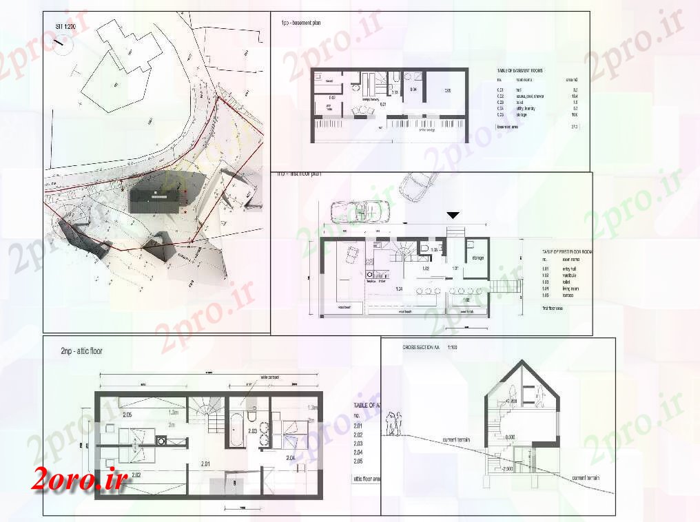 دانلود نقشه  خانه مسکونی ، ویلاخانه طرحی و بخش طراحی (کد54137)