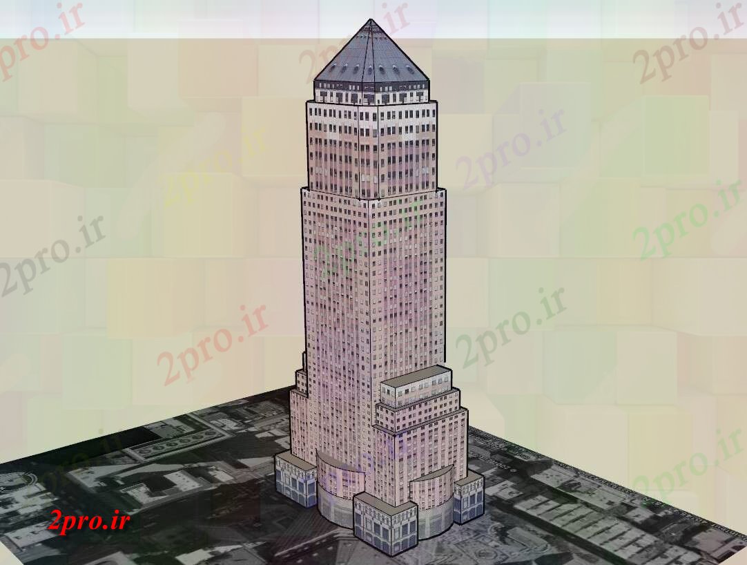 دانلود نقشه ساختمان مرتفعساختمان برج (کد54143)