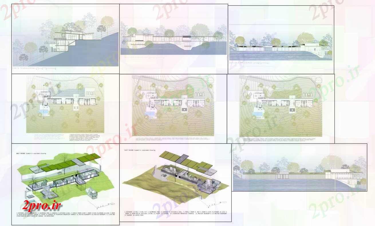 دانلود نقشه  خانه مسکونی ، ویلاایزومتریک طراحی خانه (کد54149)