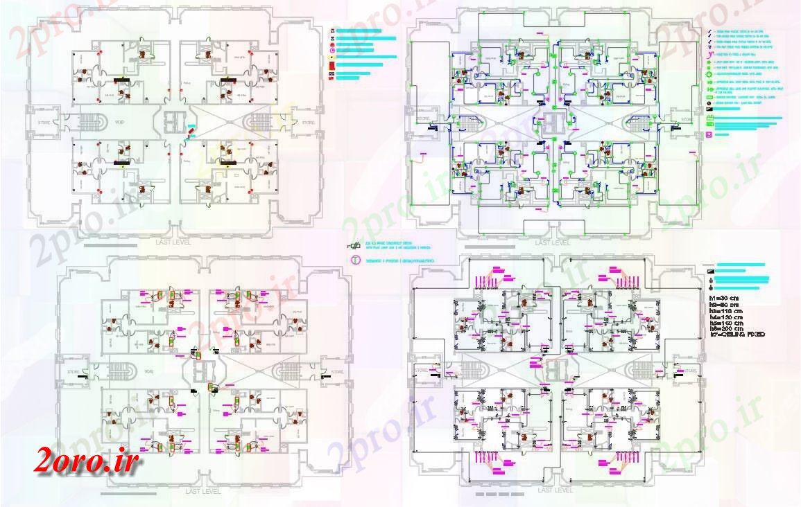 دانلود نقشه معماری طرحی الکتریک طبقه خانه با پلان برای (کد54181)