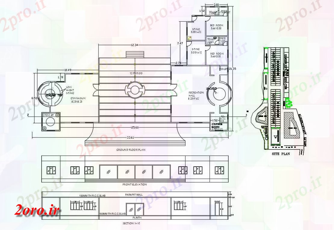 دانلود نقشه باشگاه باشگاه طراحی پروژه خانه برای 20 در 27 متر (کد54184)