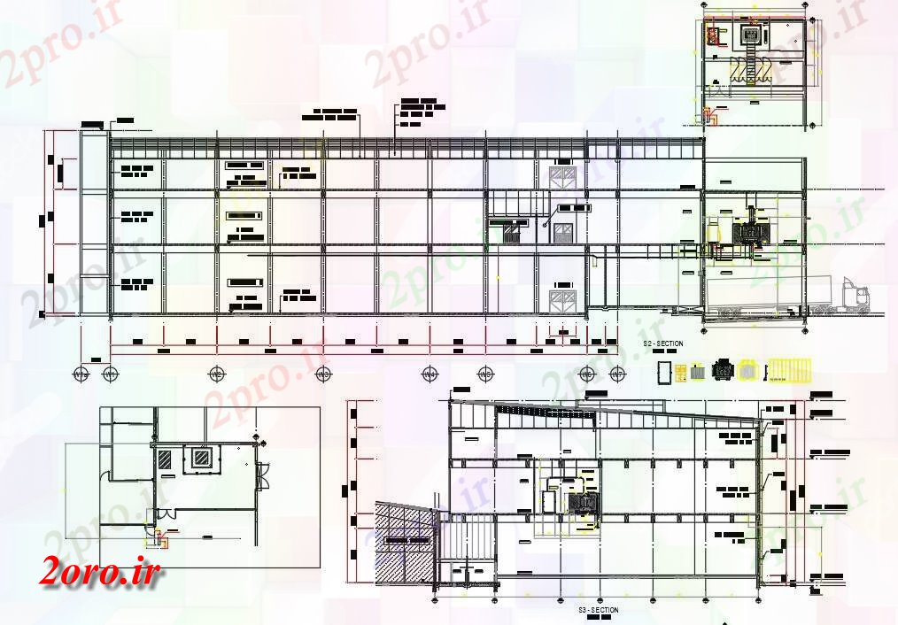 دانلود نقشه مسکونی ، ویلایی ، آپارتمان نردبان کابل بخش انبار خانه 12 در 14 متر (کد54187)