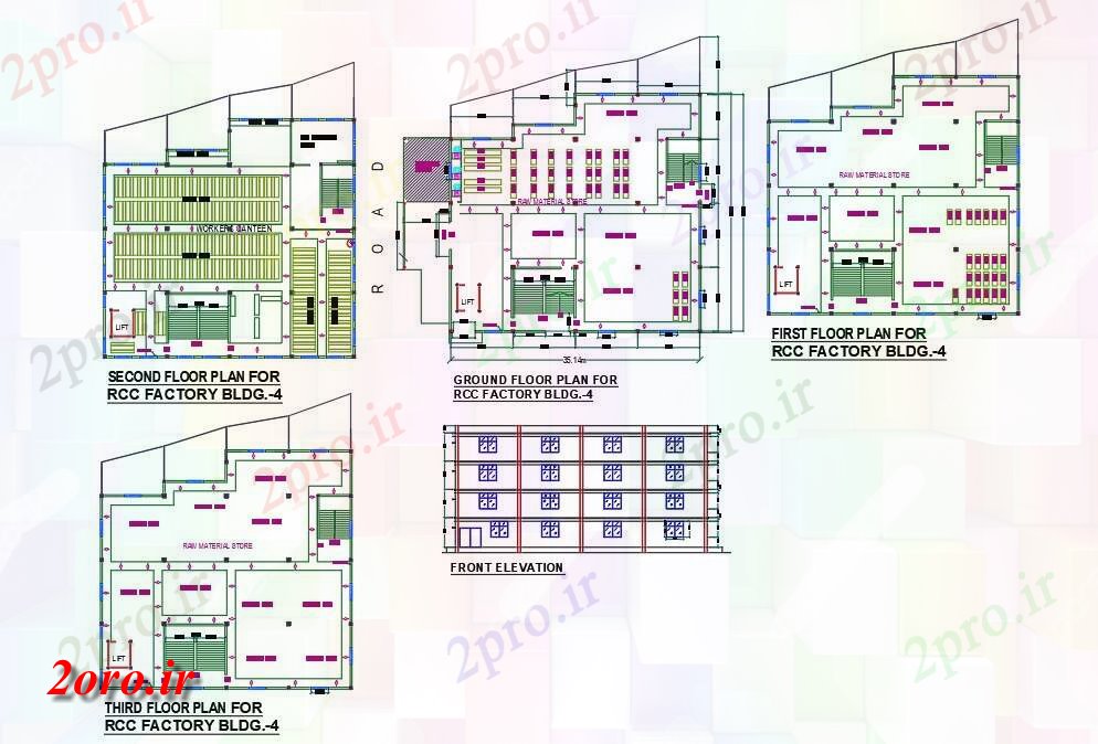 دانلود نقشه مسکونی ، ویلایی ، آپارتمان طرحی کارخانه چیدمان ماشین آلات با عنوان ساختمان طراحی برای 33 در 35 متر (کد54192)