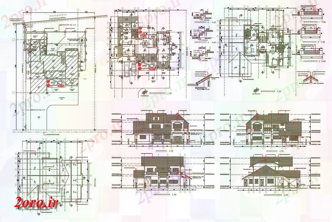 دانلود نقشه مسکونی ، ویلایی ، آپارتمان طراحی خانه با طراحی برای 17 در 20 متر (کد54197)
