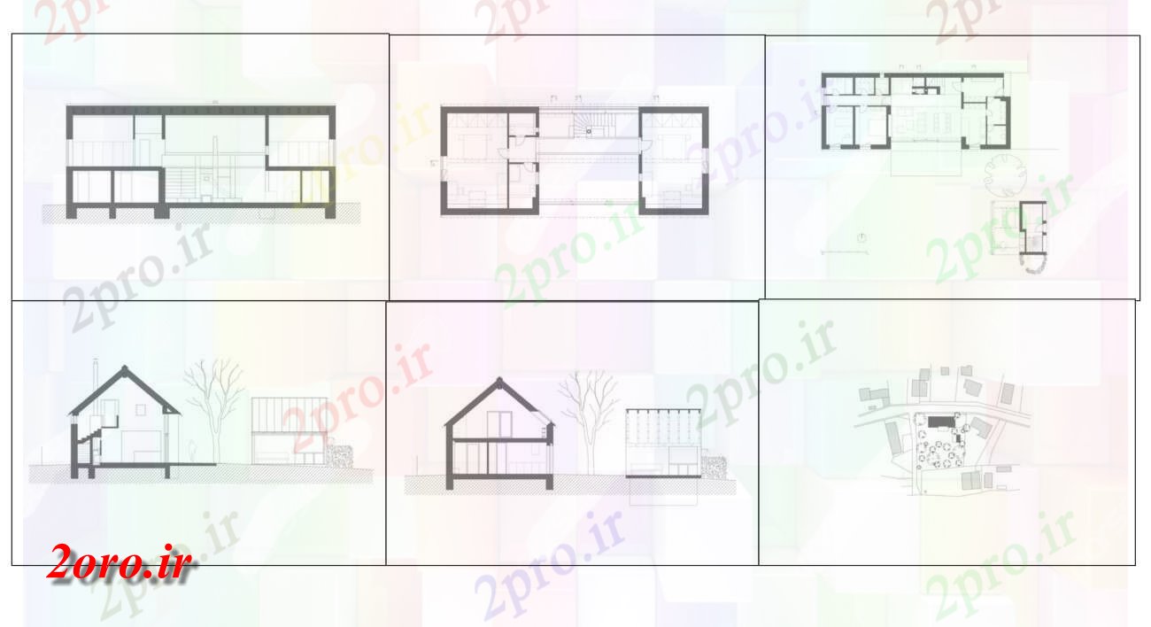 دانلود نقشه  خانه مسکونی ، ویلاپروژه خانه ساده مزرعه (کد54215)
