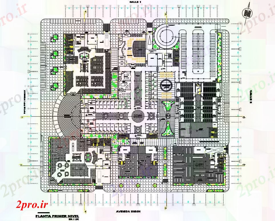 دانلود نقشه مسکونی  ، ویلایی ، آپارتمان  مجتمع تجاری  طبقه اول طراحی با  (کد54225)