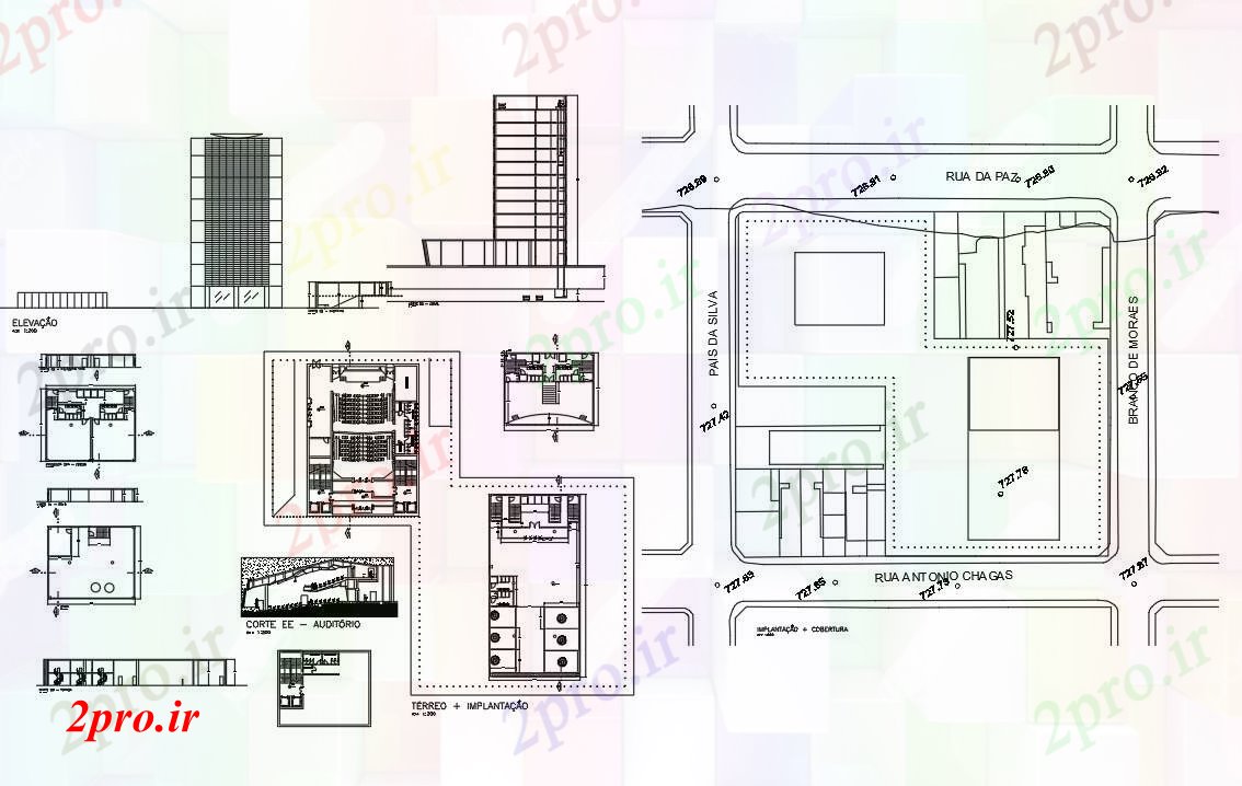دانلود نقشه مجتمع تجاری تجاری پروژه ساختمان خودکار   (کد54239)