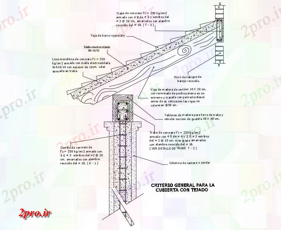 دانلود نقشه پلان مقطعی سقف کاشی   (کد54246)