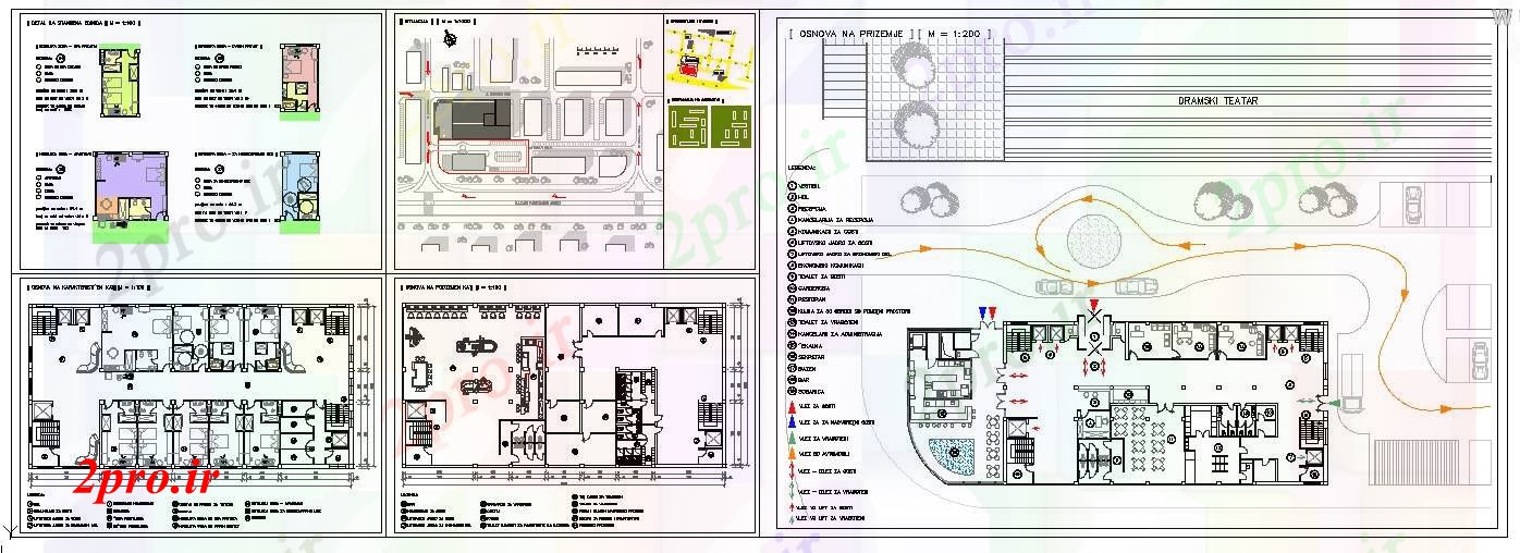 دانلود نقشه هتل - رستوران - اقامتگاه طراحی هتل 18 در 36 متر (کد54260)
