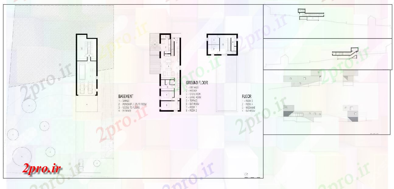 دانلود نقشه  خانه مسکونی ، ویلاپروژه مسکونی دوبلکس خانه (کد54283)