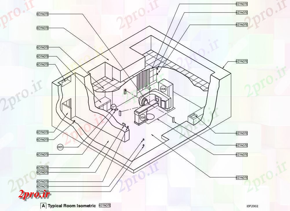 دانلود نقشه ماشین الات کارخانه ایزومتریک  طرحی بلوک (کد54297)