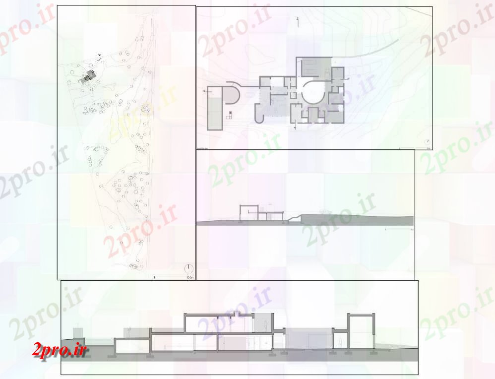 دانلود نقشه  خانه مسکونی ، ویلاجزئیات مدرن خانه های ویلایی (کد54327)