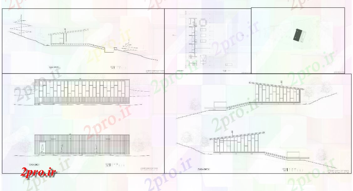 دانلود نقشه  خانه مسکونی ، ویلاشیشه ای و چوبی پرونده خانه پروژه برای  (کد54332)