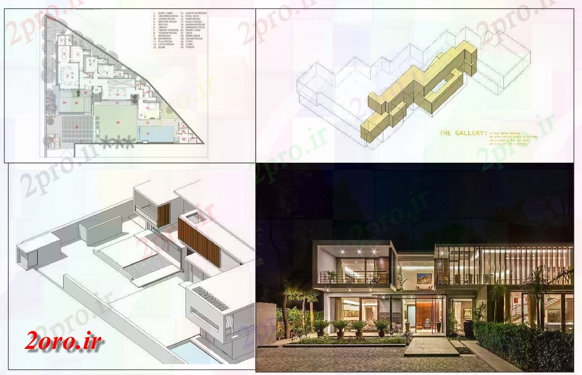 دانلود نقشه  خانه مسکونی ، ویلاجزئیات خانه های ویلایی پروژه (کد54338)