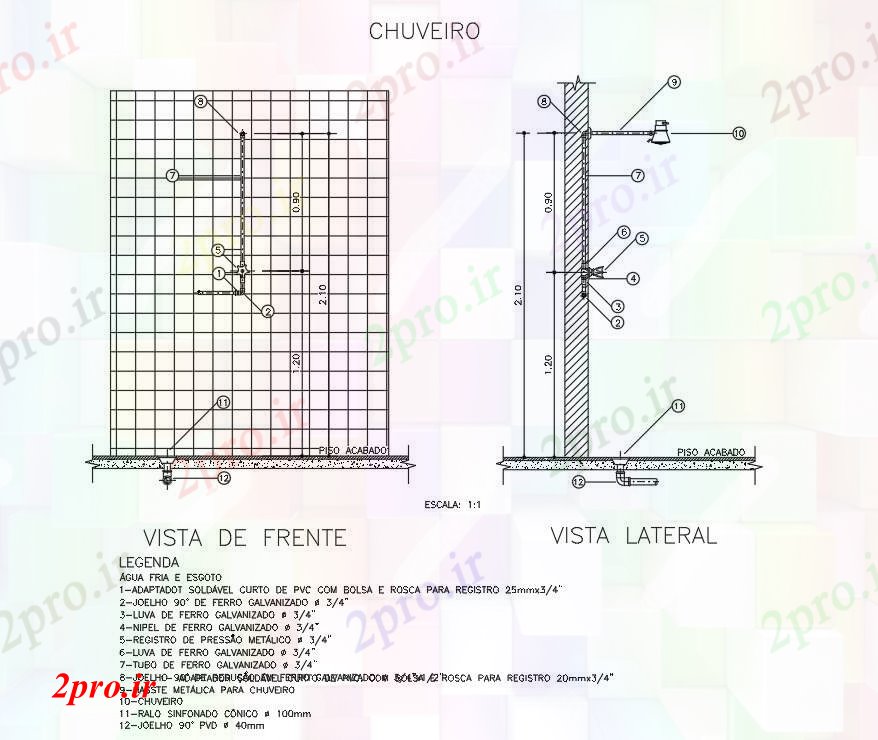 دانلود نقشه جزئیات ساختار آب و فاضلاب سرد جزئیات (کد54345)