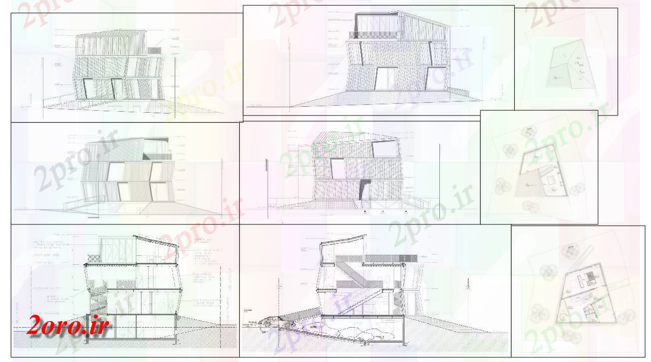 دانلود نقشه  خانه مسکونی ، ویلاپروژه ساختمان خانه مدرن (کد54395)