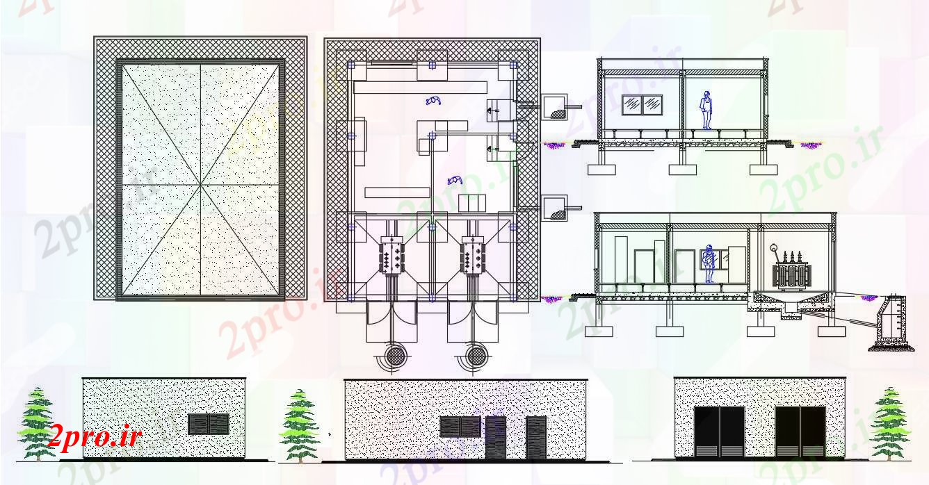 دانلود نقشه جزئیات پایه برق خانه پروژه (کد54418)