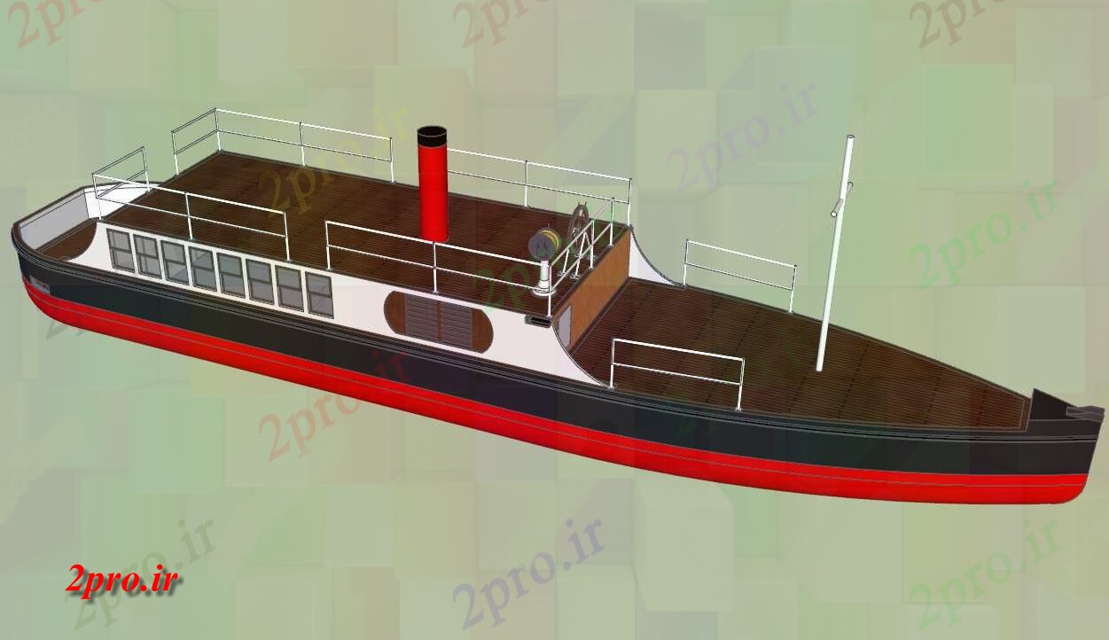 دانلود نقشه کشتی های سه بعدی و سفرهای دریایی طراحی کشتی تریدی ایزومتریک  با طرحی پرونده (کد54458)