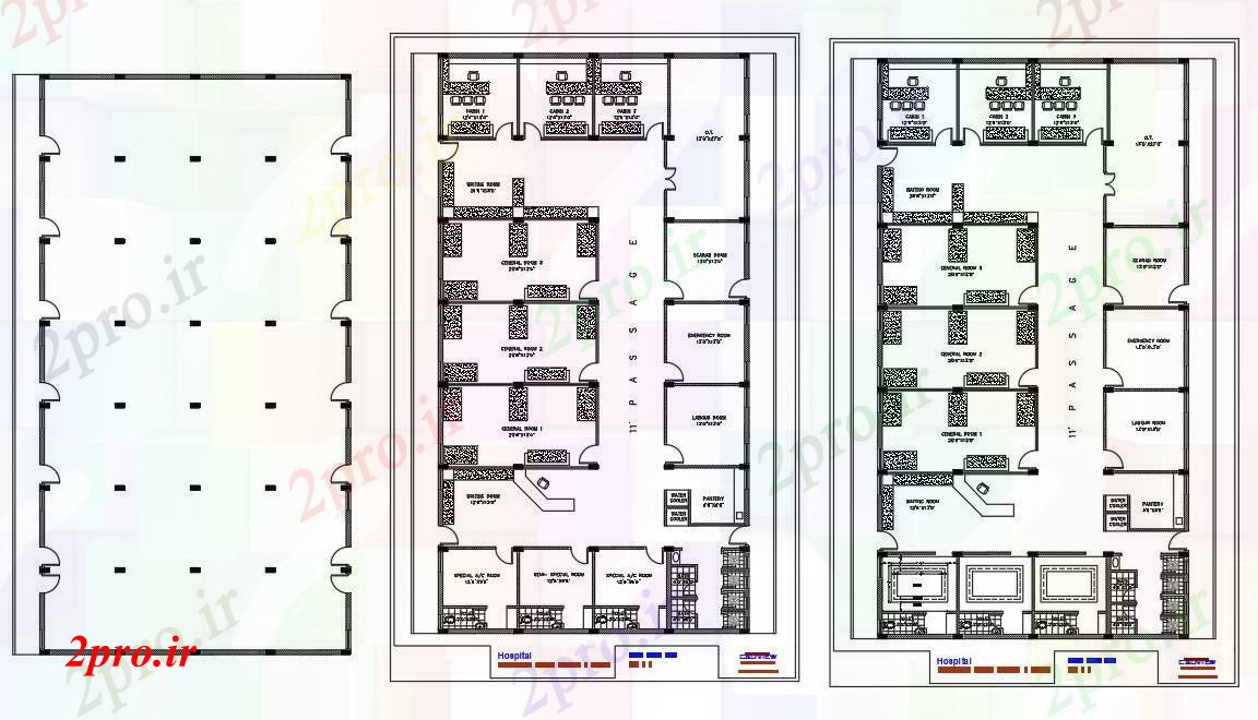 دانلود نقشه بیمارستان - درمانگاه - کلینیک اتوکد نشیمن داشتن جزئیات از بیمارستان ساختمان داخلی طرحی طبقه design 18 در 29 متر (کد54463)