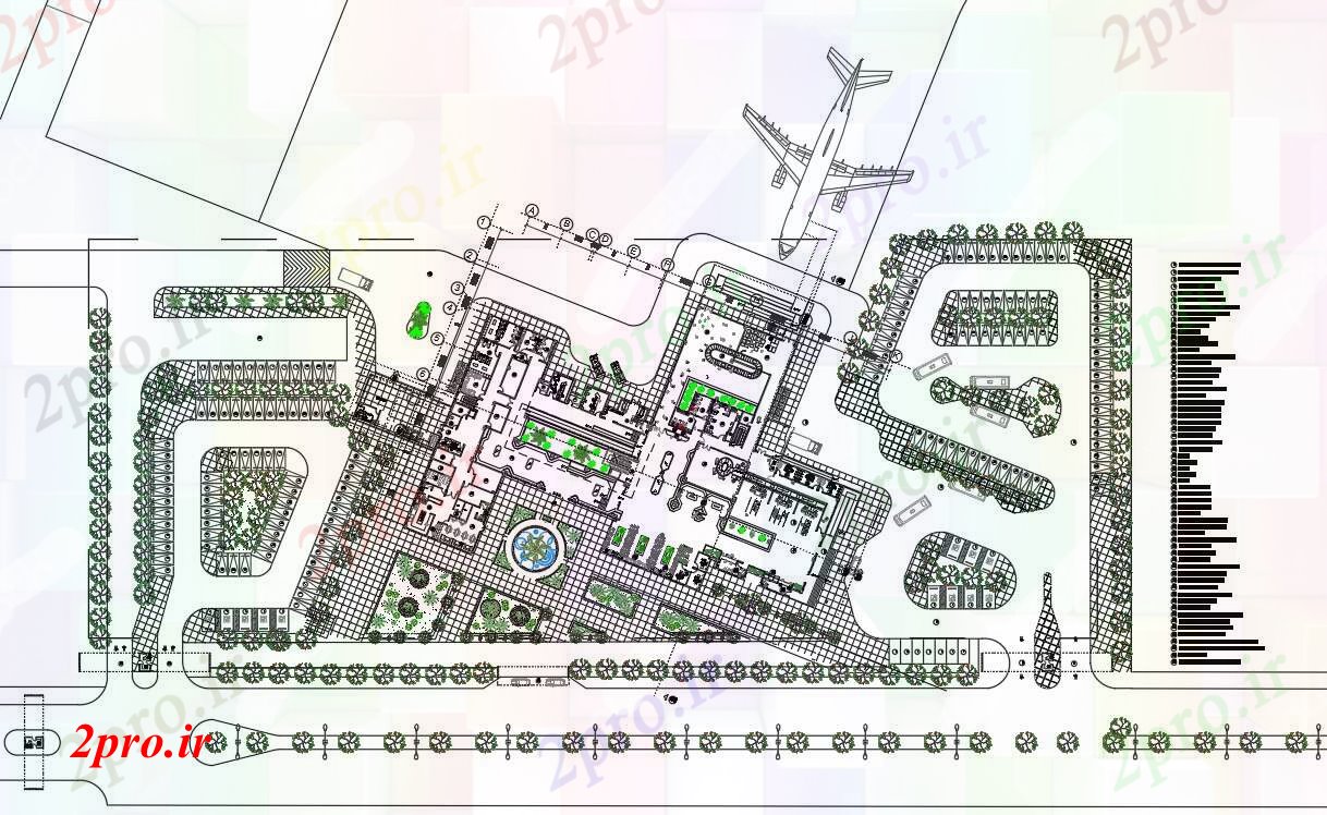 دانلود نقشه فرودگاه فرودگاه طراحی (کد54471)