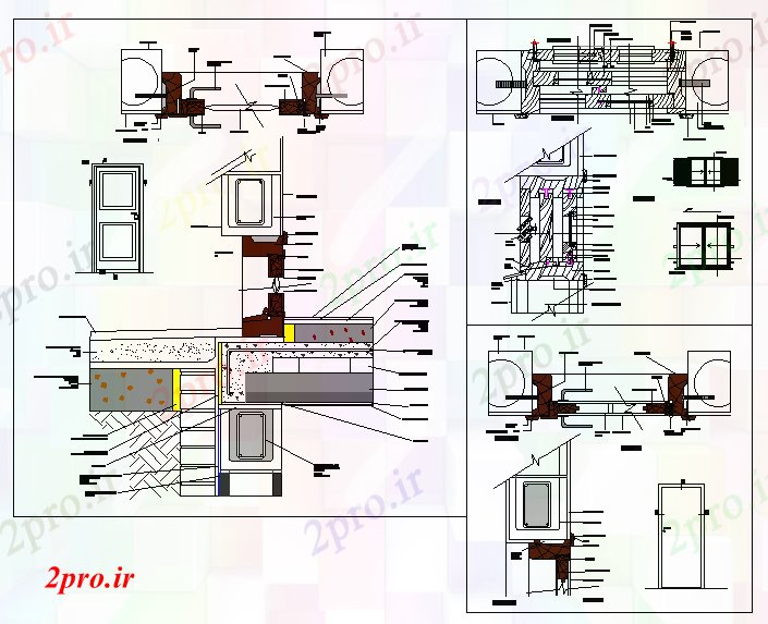 دانلود نقشه جزئیات طراحی در و پنجره  طراحی پنجره (کد54500)