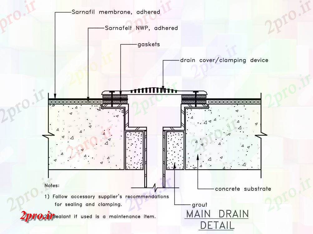 دانلود نقشه پلان مقطعی طراحی ساختار دیوار (کد54547)