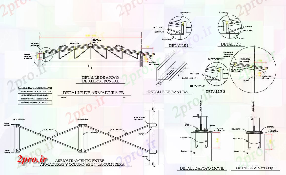 دانلود نقشه پلان مقطعی جزئیات طرحی ساختار (کد54567)