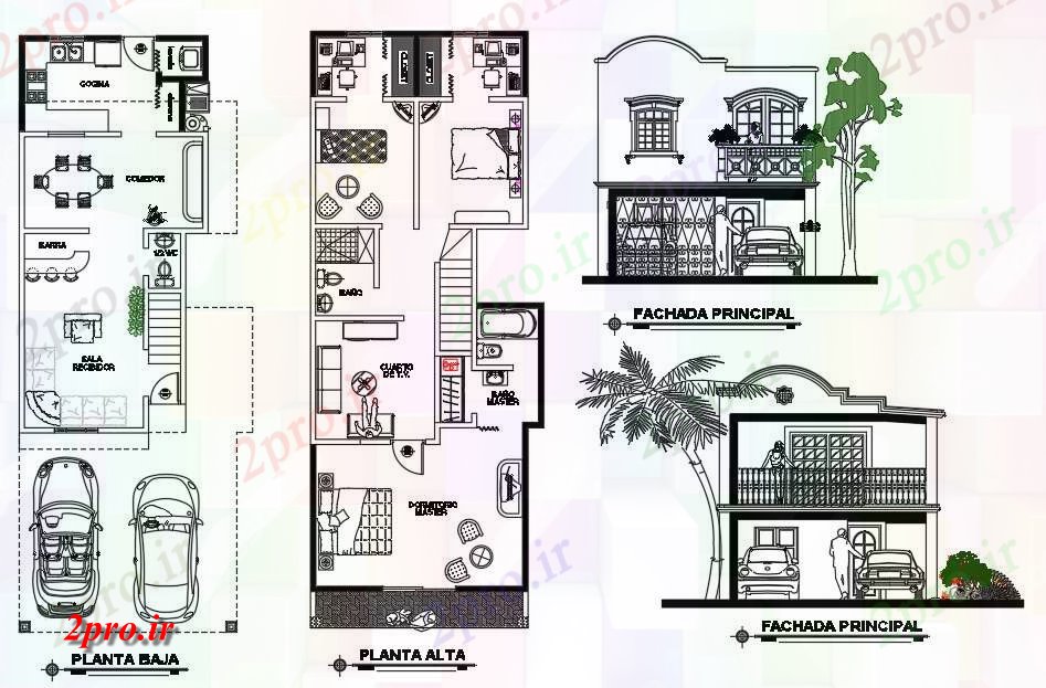دانلود نقشه آپارتمان یک طبقه طراحی خانه 8 در 20 متر (کد54579)