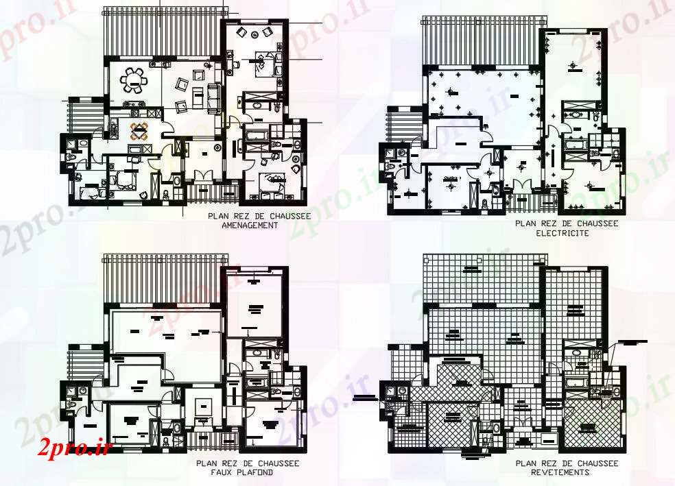 دانلود نقشه مسکونی ، ویلایی ، آپارتمان دوبلکس خانه جزئیات 13 در 17 متر (کد54590)