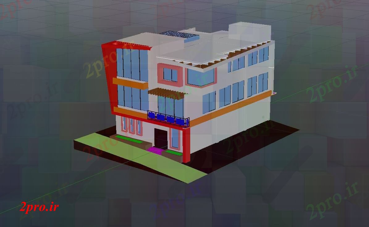 دانلود نقشه خانه های سه بعدی  خانه (کد54597)