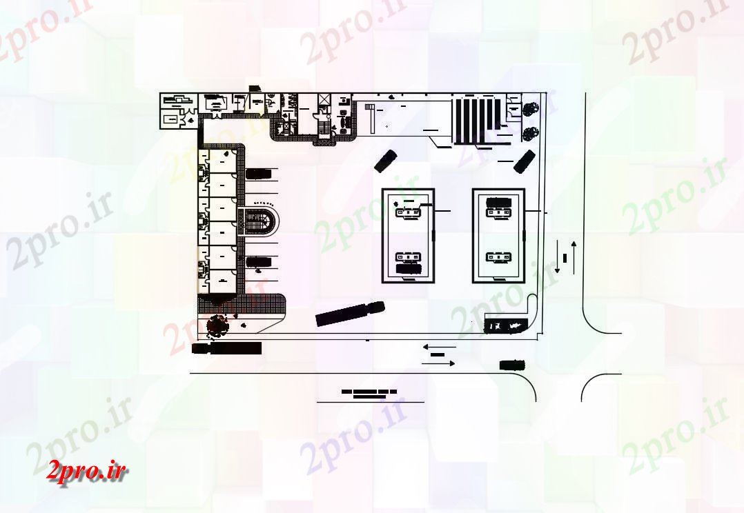 دانلود نقشه کارخانه صنعتی  ، کارگاه صنعتی  دراز کردن طراحی (کد54599)