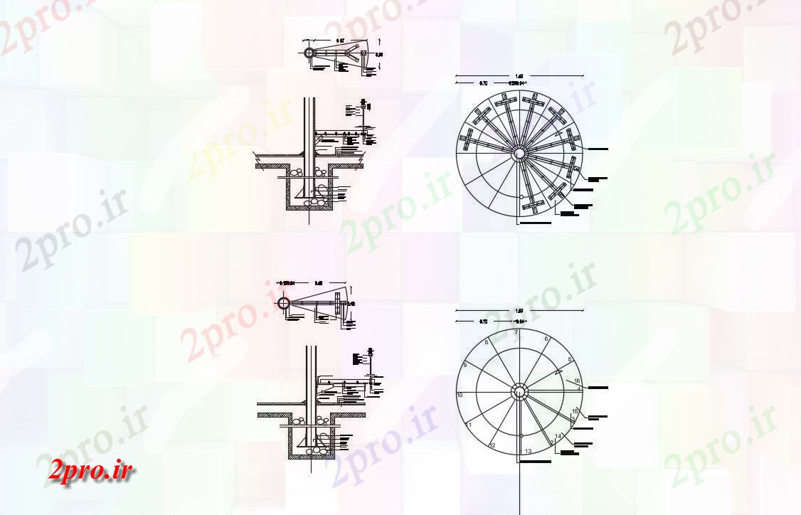 دانلود نقشه جزئیات ساختار راه پله طرح (کد54614)