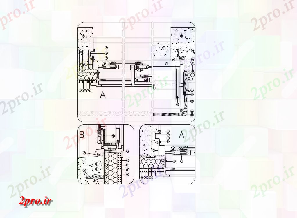 دانلود نقشه پلان مقطعی طرحی ساختاری (کد54633)