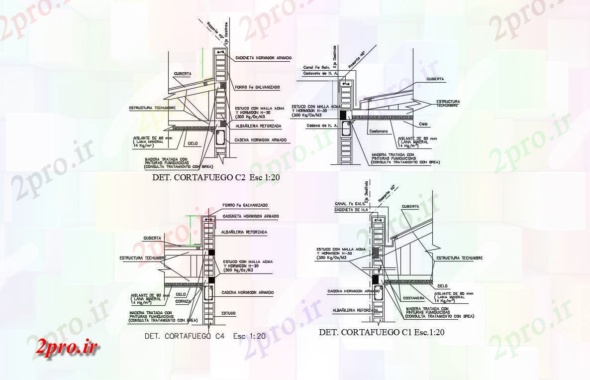 دانلود نقشه پلان مقطعی جزئیات ساختاری (کد54640)