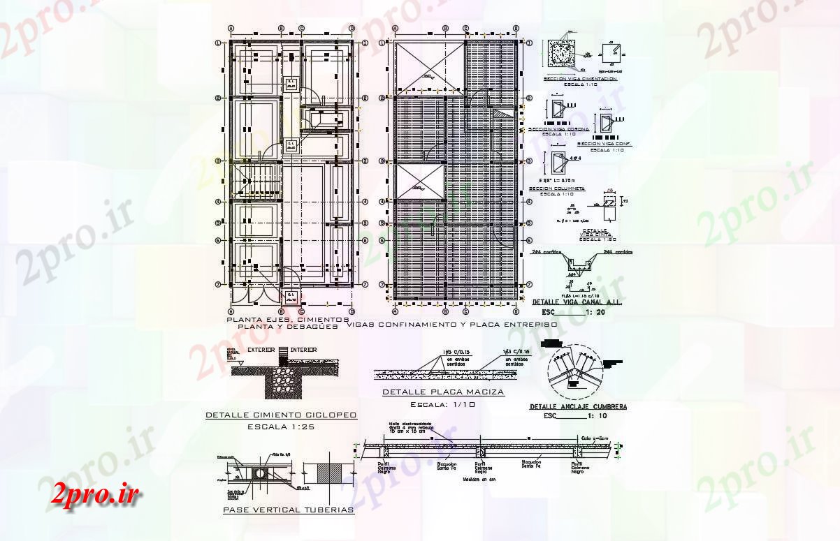 دانلود نقشه خانه های کوچک ، نگهبانی ، سازمانی - خانه طراحی ساختمانی در فیل 7 در 14 متر (کد54646)
