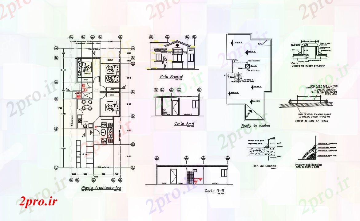 دانلود نقشه پلان مقطعی مرکب دیوار بخش (کد54654)