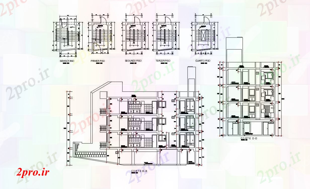 دانلود نقشه مسکونی ، ویلایی ، آپارتمان معاصر خانه طراحی 3 در 4 متر (کد54661)