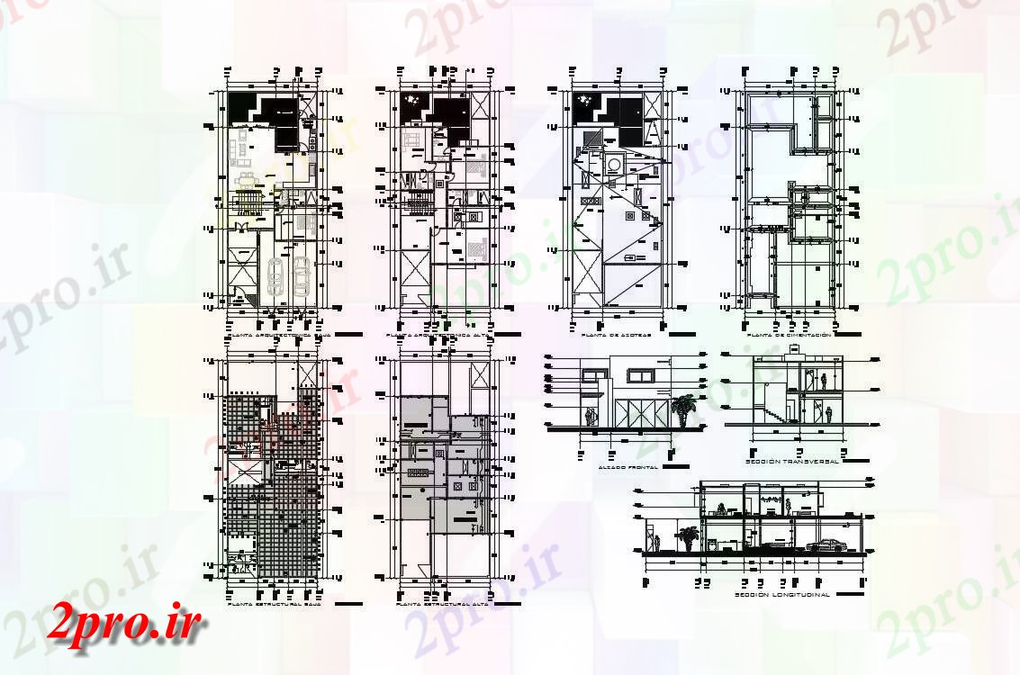 دانلود نقشه جزئیات ساخت و ساز طبقه همکف خانه طراحی (کد54662)