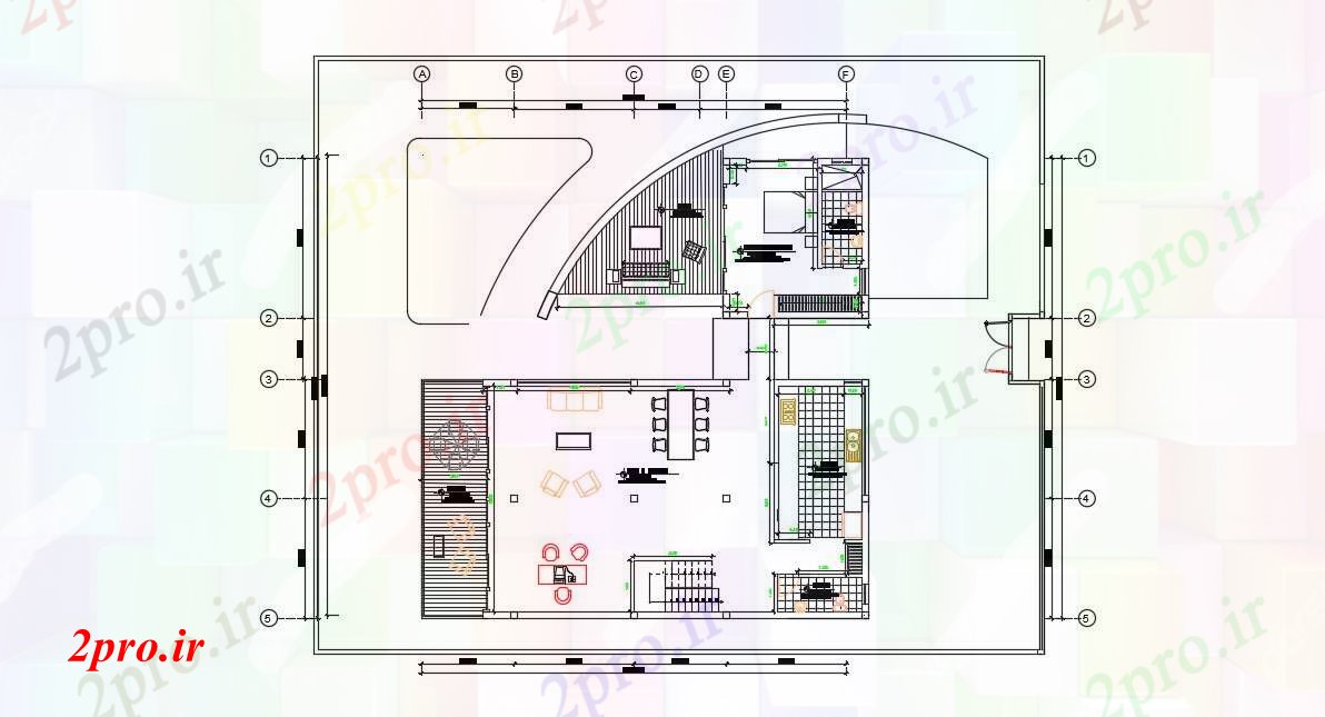 دانلود نقشه خانه های کوچک ، نگهبانی ، سازمانی - نمای خانه طراحی 16 در 17 متر (کد54663)