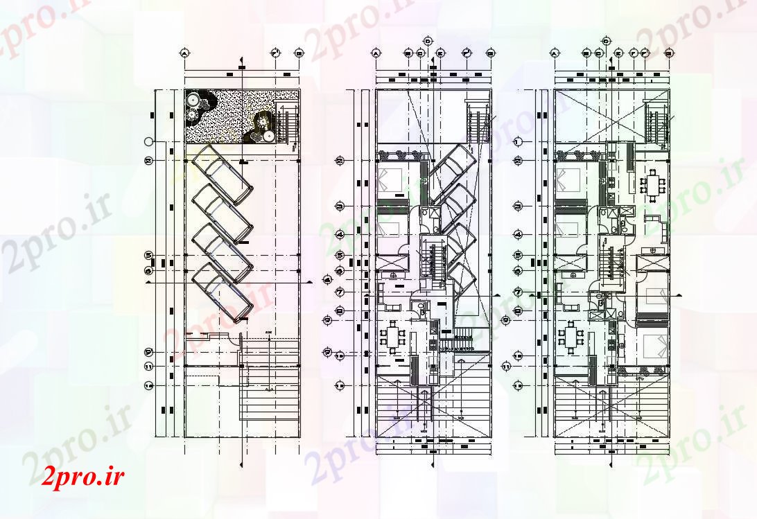 دانلود نقشه جزئیات ساخت و ساز زیرزمین پارکینگ طرحی طبقه (کد54666)