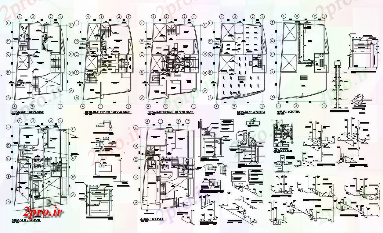 دانلود نقشه جزئیات لوله کشی لوله کشی جزئیات از بیمارستان (کد54695)