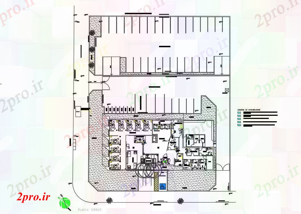 دانلود نقشه ساختمان اداری - تجاری - صنعتی دفتر شرکت دراز کردن 15 در 30 متر (کد54741)