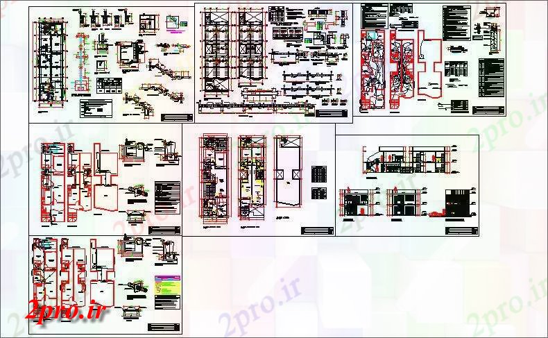 دانلود نقشه مسکونی ، ویلایی ، آپارتمان طراحی چند خانواده خانه 6 در 20 متر (کد54753)