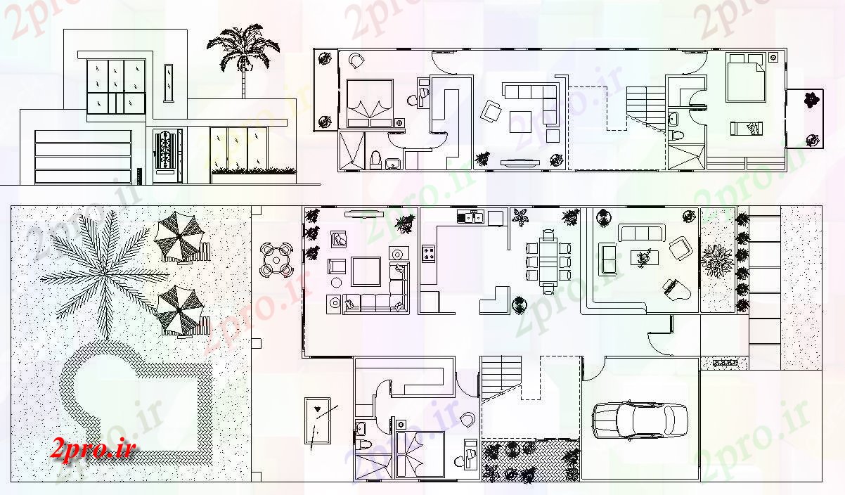 دانلود نقشه  خانه مسکونی ، ویلاطرحی خانه رعیتی کوچک (کد54785)