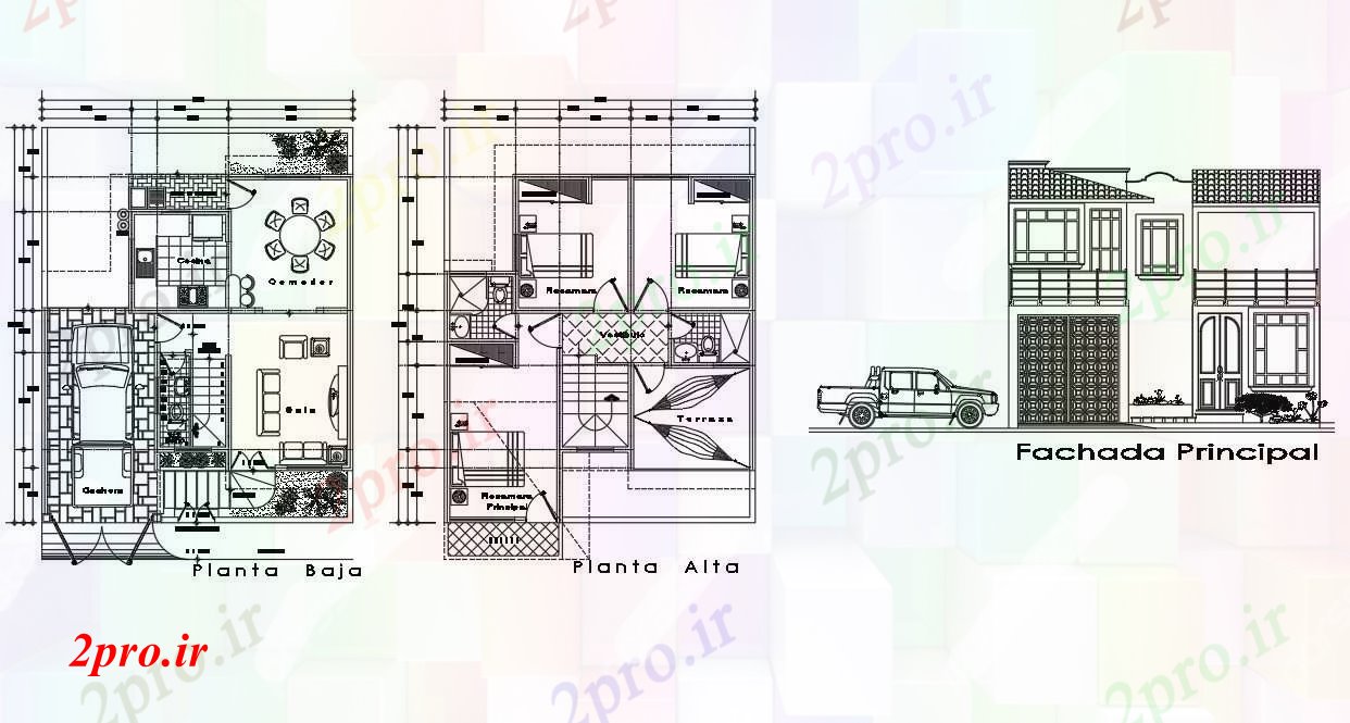 دانلود نقشه خانه مسکونی ، ویلادوبلکس خانه طراحی 8 در 10 متر (کد54787)