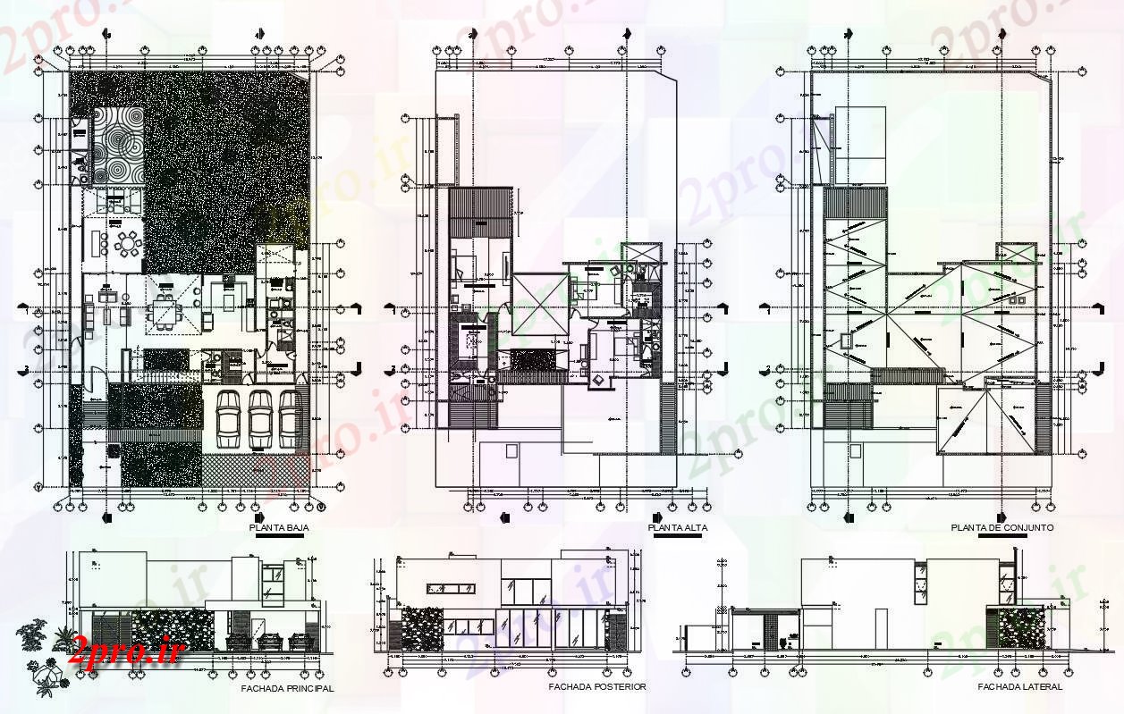 دانلود نقشه خانه های کوچک ، نگهبانی ، سازمانی - مدرن ویلایی خانه طراحی 19 در 24 متر (کد54855)